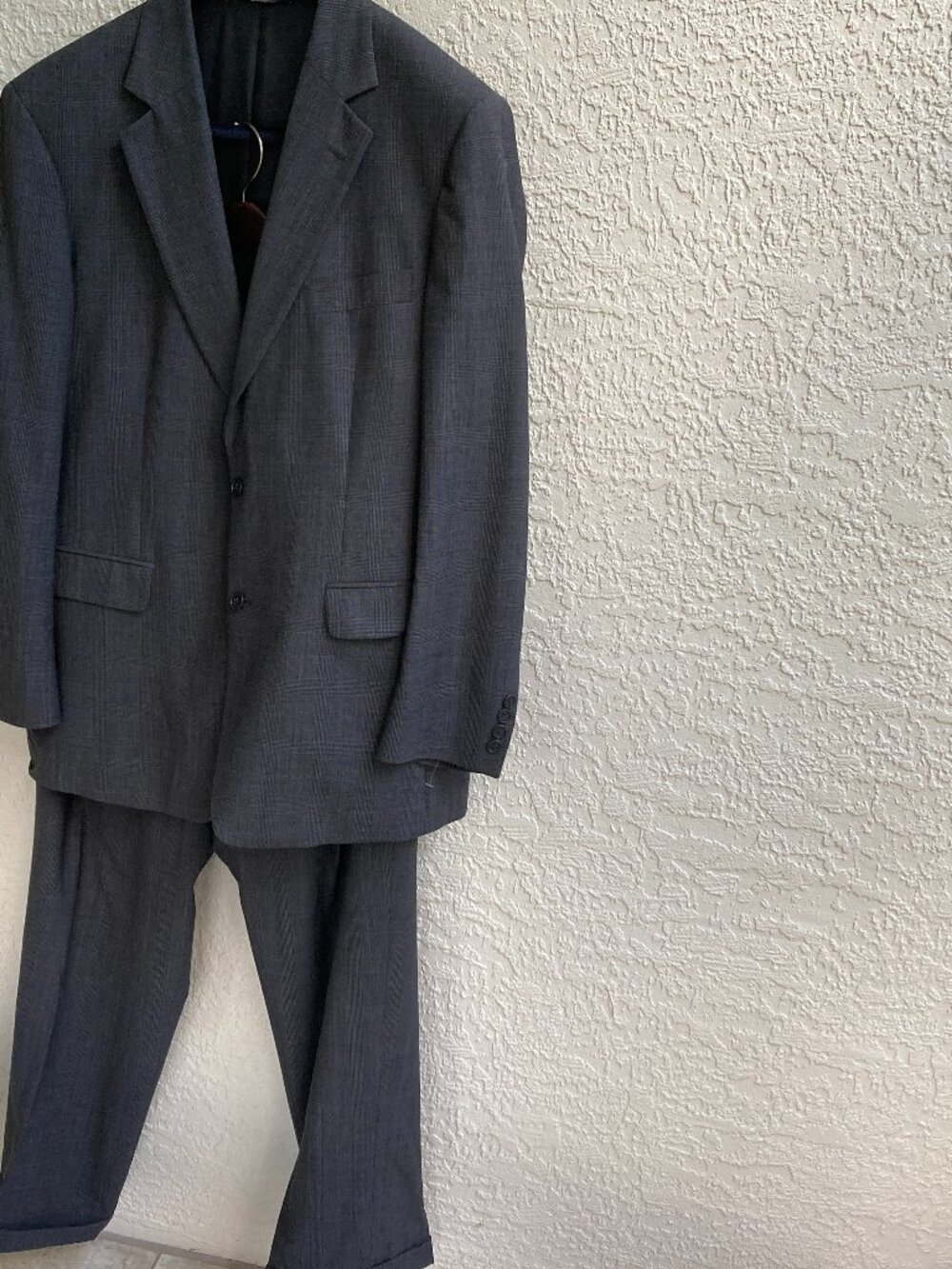 Brooks Brothers Two Pc Suit 42R Wool Charcoal Blue Tints 44" Chest Japan